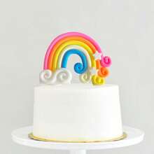 1pc/3pcs Star Decor Rainbow Cake Topper For Birthday Party Cake Decoration - Multicolor - View 3