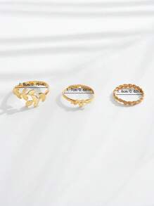 3pcs/Set Stylish Gold Floral Decor Women Toe Rings Set, Suitable For Beach, Party, Date, Everyday Wear