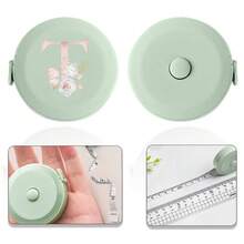 150厘米/60英寸迷你伸缩卷尺，双刻度柔性缝纫尺，带字母图案，便携式服装测量工具配件