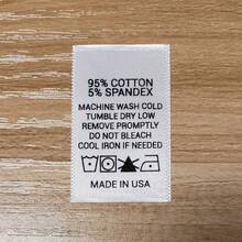 Custom Printed 50-200PCS Satin Care Labels,White Labels Black Print Straight Cut No Folds,Personalized Clothing Sewing Labels Clothes Washable Label, Men's And Women's Clothing Collar,Name Fabric White Tags With Multicolor Design, Exquisite Embroidered Personalized Handmade Tags For Clothing, Bags, Dress, T-Shirt, Hat, Scarf ,School Uniforms, Bed Sheets, Hats, Socks, School Bags, Etc. - White - View 5