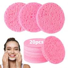 10/50 Pack Compressed Facial Sponges – Natural Exfoliating & Cleansing Sponge Pads, Gentle Skin Care For Face & Body, Travel-Friendly