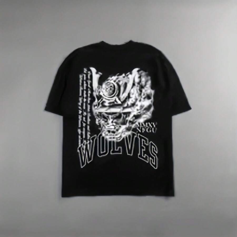 DARC WOLVES Lightning Wolves Mens Oversize T Shirt Darcsport Vintage Outdoor Tee Hip Hop Streetwear Loose (1)Pm 220G Cotton T-Shirt – Durable Yet Soft Blending Street, Retro, And Minimalist Vibes – Perfect For Daily Wear, Work, Weekend Outings, Or Lounging – I Gift For Him Or Her, Birthday, Annrsary, Or Just Because - Black - View 1