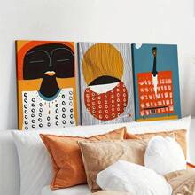 1pc/3pcs Set Modern Bohemian African Art Canvas Posters,Vibrant On Canvas Wall Arts,For Bedroom, Living Room, Hallway,Hotel, Apartment, Studio Wall Decoration,Ideal Summer Gift For Art Lovers And Boho Fashion Enthusiasts,NO Frame/Framed