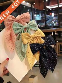 2pcs Women's Spring New Rhinestone Fabric Satin Bow Elegant Chic Fashion Snap Hair Clips, Simple Daily Hair Accessories [No Card Package], School Stuff, College