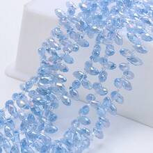 约95颗6*12mm水滴形玻璃珠，彩色镀AB彩吊坠DIY饰品工艺配件，适用于鞋子、包包、发饰、节日礼物、生日礼物 - 6*12mm橫孔水滴 - 查看 31
