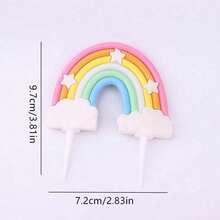 1pc/3pcs Star Decor Rainbow Cake Topper For Birthday Party Cake Decoration - Multicolor - View 2