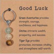 1 pieza Llavero de cristal natural, para nuevos comienzos, llavero de piedra curativa para aliviar la ansiedad, curación de cristales, regalo de fiesta o graduación para mujeres