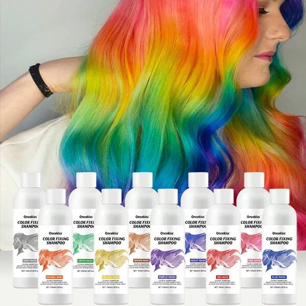 VERONNI شامبو صبغة شبه دائمة 100 مل، يعزز اللمعان وإنشاء رغوة لإنتاج ألوان حيوية للشعر العادي، لمعان طويل الأمد للاستخدام اليومي، الكوسبلاي، وحفلات العطلات والهالوين، للرجال والنساء، متوفر في 10 ألوان