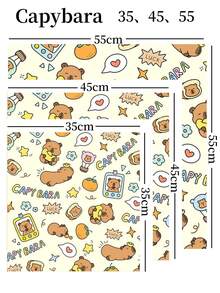 Bolsa de maquiagem autoadesiva de pano mágico 3/2/1 peça, pano para gato com estampa de capivara, bolsa de maquiagem, pano para limpeza de câmera, armazenamento de câmera, pano mágico para lentes de fotografia, pano autoadesivo, multiuso, use como quiser, protetor de pulso, capa protetora, bolsa de maquiagem, adere firmemente, tecido macio, não cai mesmo com agitação vigorosa. Resistente a arranhões e impactos. Adequado para armazenamento em viagens, deslocamentos, atividades ao ar livre e muito mais. - Multicolorido - Ver 5