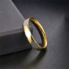 1 pieza Anillo de acero de titanio, anillo minimalista para parejas, acero inoxidable - Multicolor - Ver 5
