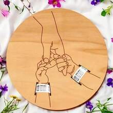 Newborn Hospital Bracelet Engraved Keepsake Holder, Personalized Baby Gift, Laser-Cut Wood Fiber Board, Memorial Pregnancy Wristband For Mother's Day & Father's Day - Multicolor - View 6