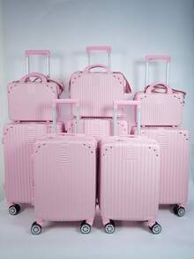 8-Piece ABS Suitcase Set With 360° Wheels And Studded Details – Stylish And Functional - 粉色 - 查看 1