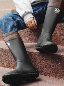 Detachable Portable Outdoor Rain Boots, Unisex Soft High Shaft Waterproof Boots For Camping, Suitable For Men & Women - Black - View 6