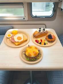 100% Bamboo Fiber 3-Compartment Disposable Plates, Available In 9"/7"/9", Sturdy And Durable, Microwave , Natural Unbleached Brown Color, PFAS-Free, Water And Oil Resistant Bamboo Fiber Disposable Plates - Beige - View 12