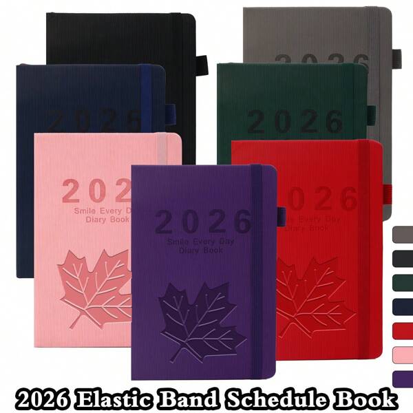 2026 A5 Planer, Zeitmanagement Handbuch/Wochenplaner/Monatsplaner Tagebuch, Vintage Stil, in verschiedenen Farben erhältlich, für Zuhause, Schule, Büro, Geschenk, Schulsachen, Rückkehr zur Schule