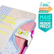 Bíblia Sagrada HIpergigante Botão Coração Azul C/ Harpa