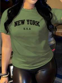 Women T-Shirts - Olive Green - View 1