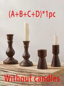 1 件/2 件/3 件/4 件复古乡村铜色木质烛台,罗马柱设计烛台,适用于卧室、客厅、桌面装饰、复古旅馆/酒店装饰、烛光晚餐道具、婚礼装饰、教堂、咖啡厅、节日/派对装饰 - 彩色 - 查看 23