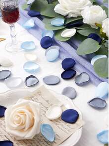 50/100/500pcs Silk Rose Petals, Satin Fabric Wedding Aisle Decorations For Cake Table/Flower Girl Basket/Bridal Shower, Romantic Bedding Scatter Flowers (4cm Bowl Shape, Burgundy Cream Mix)