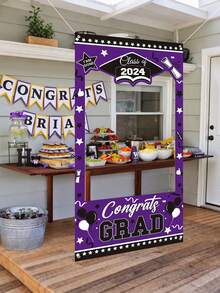 Sfondo per tenda tagliato al laser per laurea, decorazioni per festa di laurea GRAD, accessori per photobooth, decorazioni per compleanno, arazzo per decorazione della stanza, bandiera per decorazioni per feste - Multicolore - Visualizzare 9