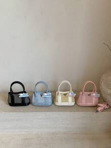 1 pieza Bolso de mano dulce de PU con apertura y cierre magnético, nueva bolsa de jardín, mini bolso de mensajero de hombro lindo y femenino, nicho de alta gama, pequeña bolsa de mano, correa de hombro cómoda adecuada para viajes diarios y compras, un regalo perfecto para niñas