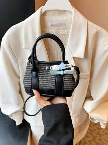 1 pieza Bolso de mano dulce de PU con apertura y cierre magnético, nueva bolsa de jardín, mini bolso de mensajero de hombro lindo y femenino, nicho de alta gama, pequeña bolsa de mano, correa de hombro cómoda adecuada para viajes diarios y compras, un regalo perfecto para niñas