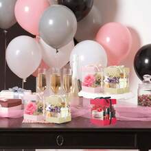 10 Pcs Clear Gift Boxes Mini Square Party Favor Box With Ribbons Creative Cute Empty Treat Boxes For Wedding Birthday Bridal Shower BabyShower Party Supplies - Multicolor - View 7