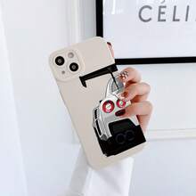 [2 Fundas de teléfono con diseño de coche] Conjunto de 2 fundas de teléfono creativas con patrones de coche, adecuadas para fundas protectoras suaves para 11, 12 Pro, 13 MINI, 14, 15 Plus, 16 Pro Max, X, XR, XSMAX, 7P y 8P, un regalo único y creativo. - Negro - Ver 2