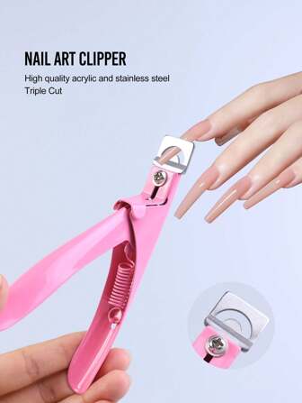 Outil d'art des ongles faux ultra-aiguisé et rapide - Coupe-ongles en une pièce en acier inoxydable en forme de U, pour la coupe des ongles artificiels. Outil de manucure essentiel pour les esthéticiennes/salons. Coupe-ongles en acier inoxydable spécialisé en forme de U, convivial pour les esthéticiennes débutantes et les passionnés de nail art DIY afin de créer des modèles d'ongles uniques. Nouveau coupe-ongles français en acier inoxydable, outil de manucure pour la coupe des ongles, le modelage des ongles en gel et les soins quotidiens des ongles.