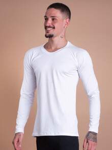 Men's Thermal Shirt UV Protection 50+ Second Skin T-Shirt Cold Mesh Blouse Gym Long Sleeve F7 NEW STYLE - trắng - Xem 2