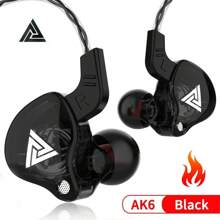QKZ Original QKZ AK6 Pro EDX Pro 1DD Dynamic Earphones HIFI Bass Earbuds In Ear Monitor With Microphone 3.5mm Sport Noise-Proof Stereo Headset ZST X Dual Drive