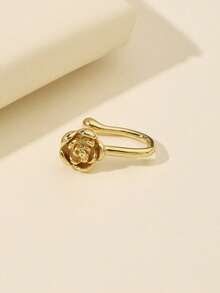 1 件金色玫瑰花 U 型鼻夹，无需穿孔鼻环，适合女性日常佩戴 - 金色 - 查看 4