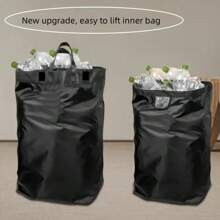 1 Stück Recycling-Behälter für draußen, 2 Innentaschen, Mülleimer, Wäschekorb, 100L Hochkapazität, Ersatztasche an der Seite, geeignet für Innenräume, Küche, Waschraum, Schlafzimmer, Wohnheim, Büro, Kleidung, Flaschen, Spielzeug Aufbewahrung