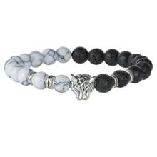 1 pieza Pulsera única para hombre con cabeza de leopardo y cuentas, para uso casual, deportivo y diario