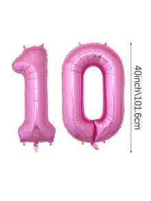 2pcs 40 Inch (101.6cm) Hot Pink Giant Number Helium Foil Balloons, Large Numeric Balloons Suitable For Birthday Party, Bachelorette Party, Anniversary, Birthday Photo Props, Party Decorations - Multicolor - View 15