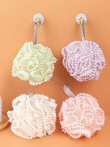 1 件大尺寸去角质沐浴海绵，泡沫柔软丰富，耐用 - 粉色 - 查看 2