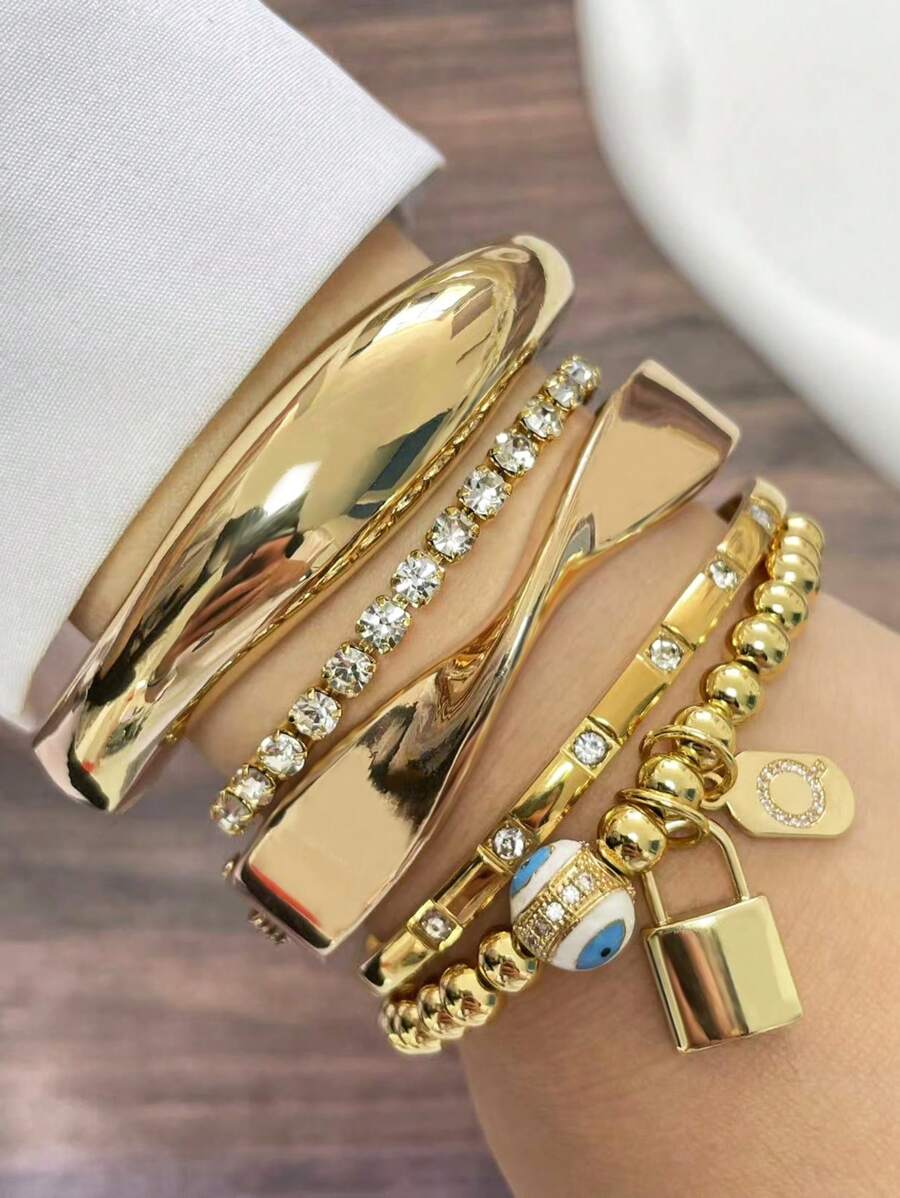 1 pieza Pulsera única y elegante, Cadena de 26 letras A-Z, Pulsera con letra del ojo del diablo, regalo de joyería exquisita para mujer