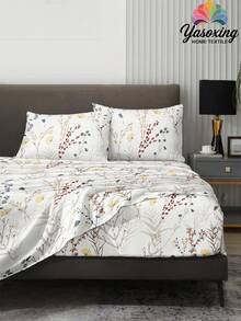 Bộ 4 tấm ga trải giường họa tiết hoa oải hương thực vật White Garden mềm mại dễ chăm sóc bằng sợi nhỏ Bộ ga trải giường vừa vặn (1 tấm ga trải giường phẳng + 1 tấm ga trải giường vừa vặn + 2 vỏ gối) Bộ ga trải giường vừa vặn King Queen Full TWIN KÍCH THƯỚC Túi sâu lên đến 11,8 inch Vỏ gối, mềm mại, thoáng khí, không nhăn, tốt hơn cho giấc ngủ, phong cách khách sạn sang trọng, quà tặng cho bố mẹ bạn bè Bộ đồ giường ký túc xá Bộ đồ giường trường học - trắng - Xem 5