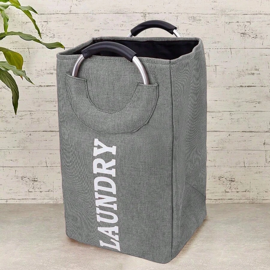 Laundry Basket Dirty Clothes Reinforced Multipurpose Lined Organizer - Grey - View 1