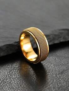 Men's Stainless Steel Rotating Ring, Punk Fashion Jewelry, Rotating Gear, Anxiety Fidget, Spinning Chain, Motorcycle Rock, Wedding Party Gift - Fashion - View 10