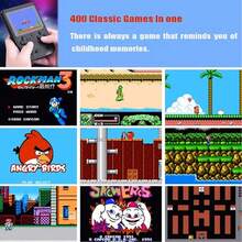 Retro Handheld Game Console With 400 Classic Games, 2.4 Inches HD Screen 1020 MAh Battery Rechargeable Handheld Games Video, Support TV & Two Players Present For Adults - 黑色 - 查看 2