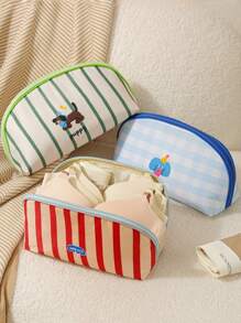 1pc Red, Green, Blue Storage Bra Bag Travel Storage Fabric Women's Underwear Portable Storage Bag 3-In-1 Underwear Storage Bag - Multicolor - View 11