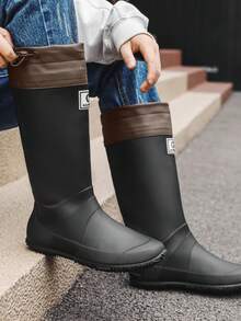 Detachable Portable Outdoor Rain Boots, Unisex Soft High Shaft Waterproof Boots For Camping, Suitable For Men & Women - Black - View 4