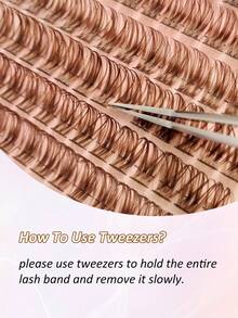 Rikuaild 128pcs Brown Fluffy False Eyelashes, D Curl Lifting, DIY Eyelashes, Faux Mink Lashes, Segmented Extension Lashes, Natural Fluffy Makeup Tool - D - View 7