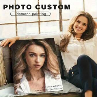 Set artistico con diamanti rotondi personalizzati con foto: crea la tua opera d'arte a mosaico di pittura di diamanti con la tua foto preferita - regalo ideale per gli amici durante le vacanze