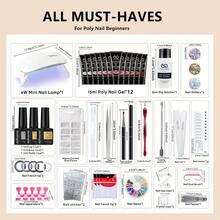 39 Pcs/Set Poly Gel Nail Kit , DIY Nail Art Gift Set For Beginners, All Seasons, 12 Color Matching Extension Glue And Basic Tools,/ LED Curable Nail Polish, Semi-Permanent - The Perfect Gift For ' Nails - Nhiều màu - Xem 2