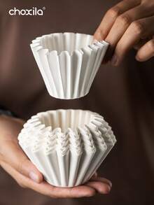 choxila 50pcs Coffee Filter, Basics Basket Coffee Filters, Coffee Filter Paper For Pour Over Coffee Dripper And 1-4 Cup Coffee Makers, White