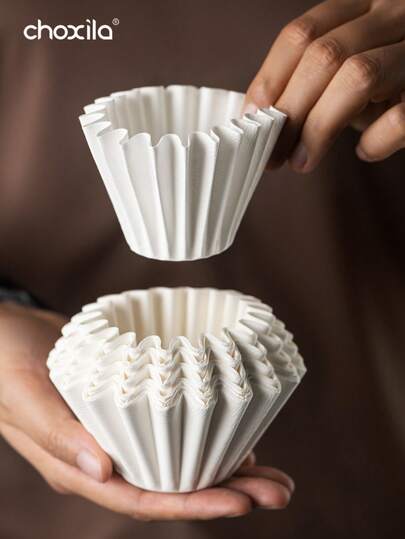choxila 50pcs Coffee Filter, Basics Basket Coffee Filters, Coffee Filter Paper For Pour Over Coffee Dripper And 1-4 Cup Coffee Makers, White