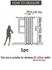 1pc Chocolate Brown Blackout Quiet Study Window Curtain - Chocolate Brown - View 26