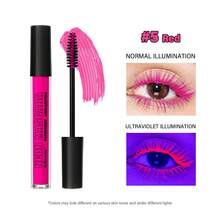 lakerain 1pc Fluorescent Colored Curling Waterproof Sweat-Resistant Long-Lasting Mascara, Suitable For Halloween, Festivals, Cosplay - 彩色 - 查看 15